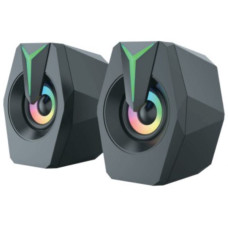 Gembird Stereo zvucnici black LED, 2.0 inch, 6W RMS (2x3W) USB